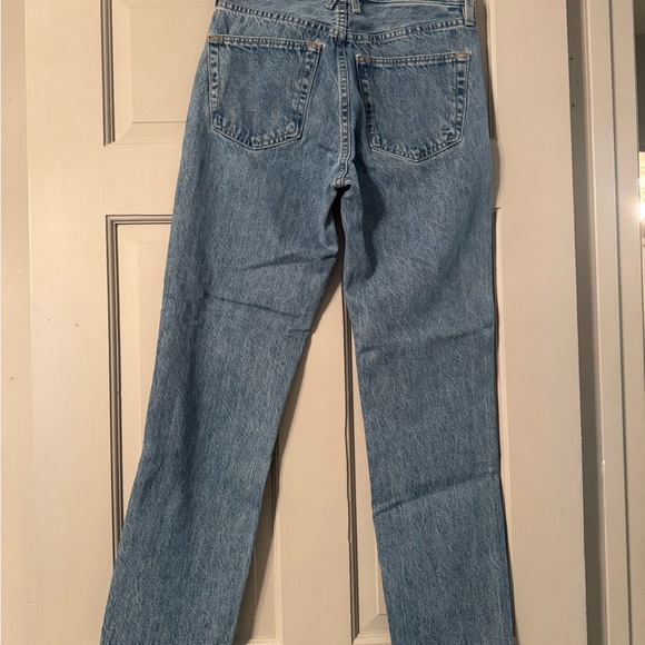 SLVRLAKE High Rise Straight Jeans in Light Wash Blue - Picture 2 of 4
